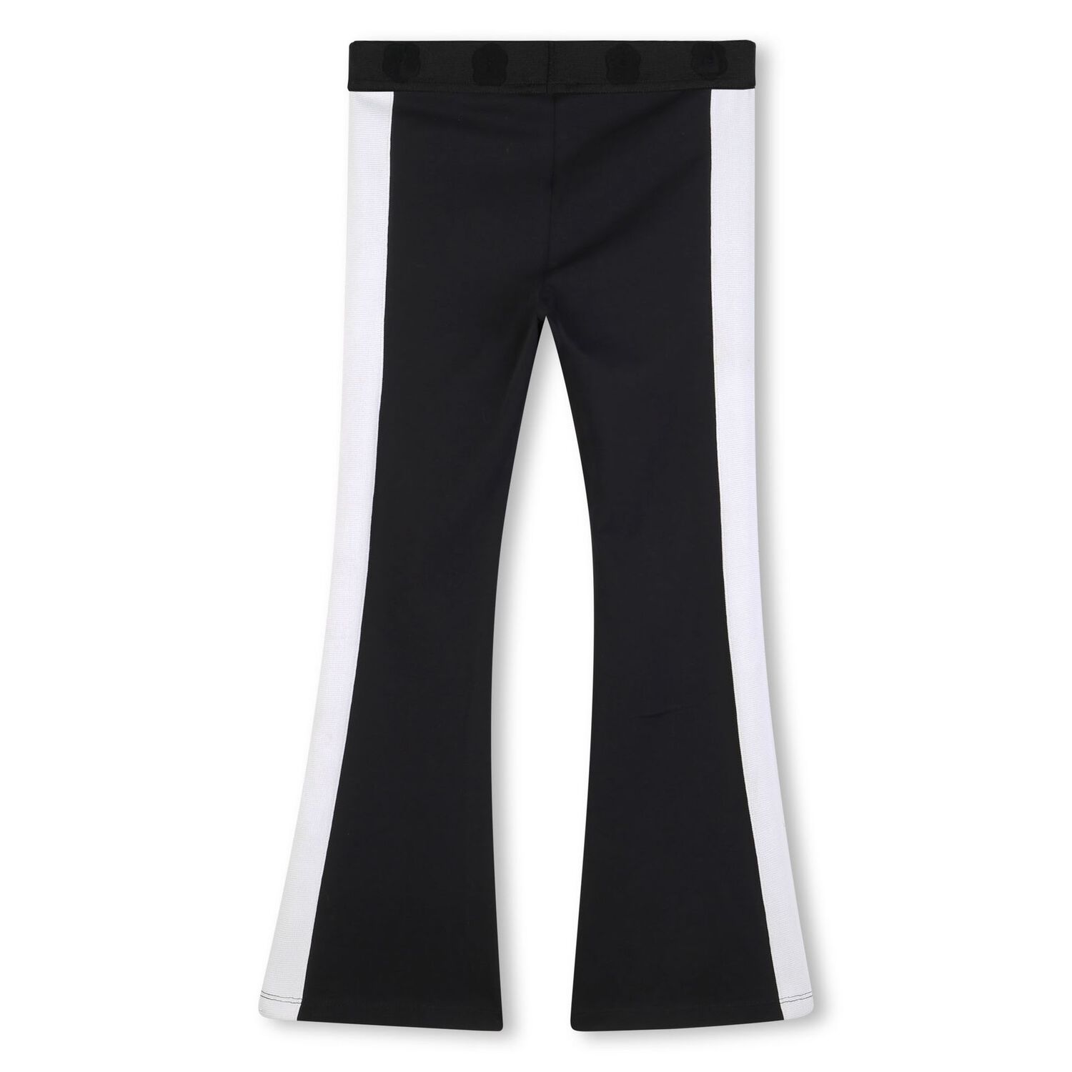 Girls Black Flower Logo Leggings, 1, hi-res