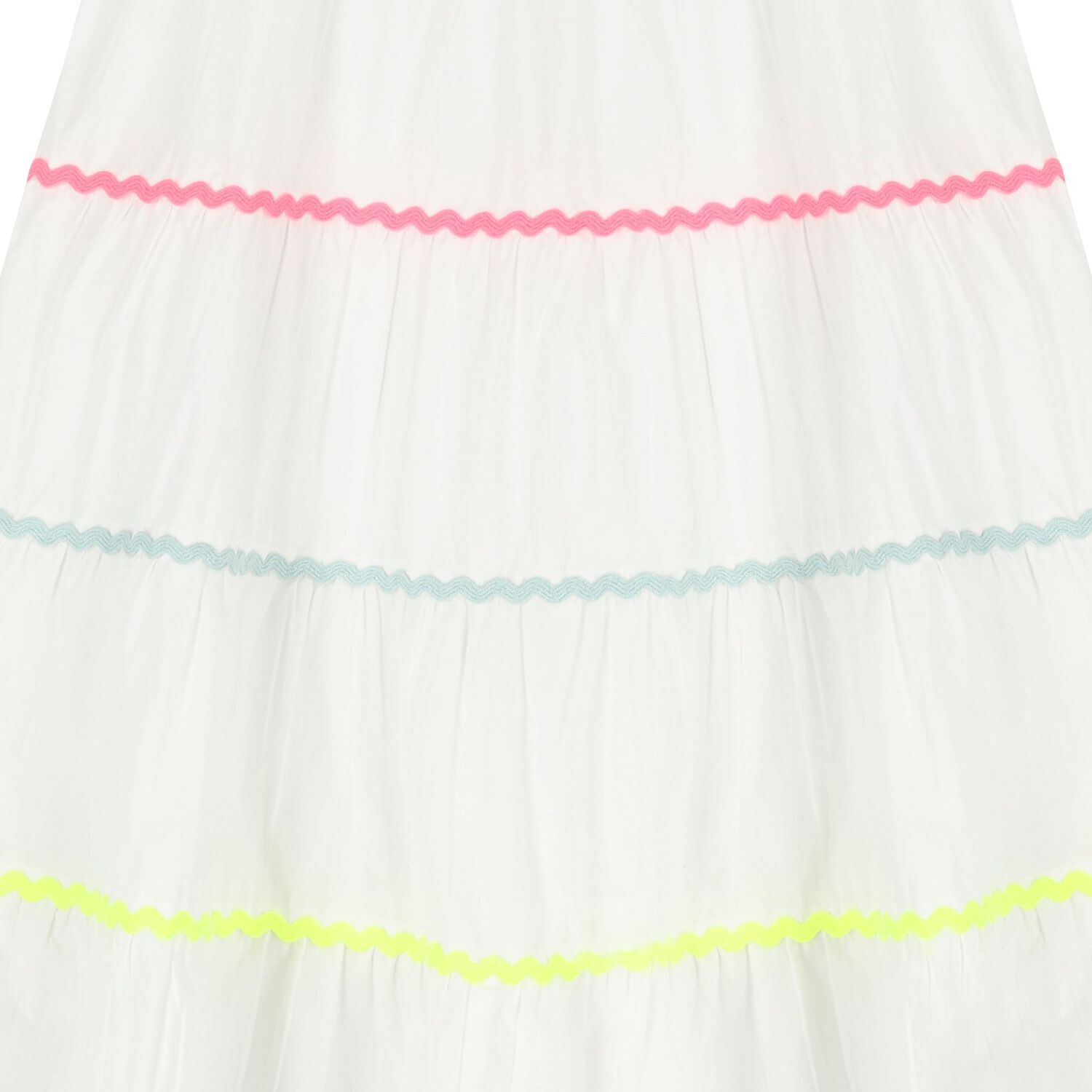 Girls White Tiered Dress, 1, hi-res