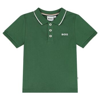 Younger Boys Green Logo Polo Shirt