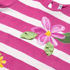 Younger Girls Pink & White Striped Dress, 3, hi-res