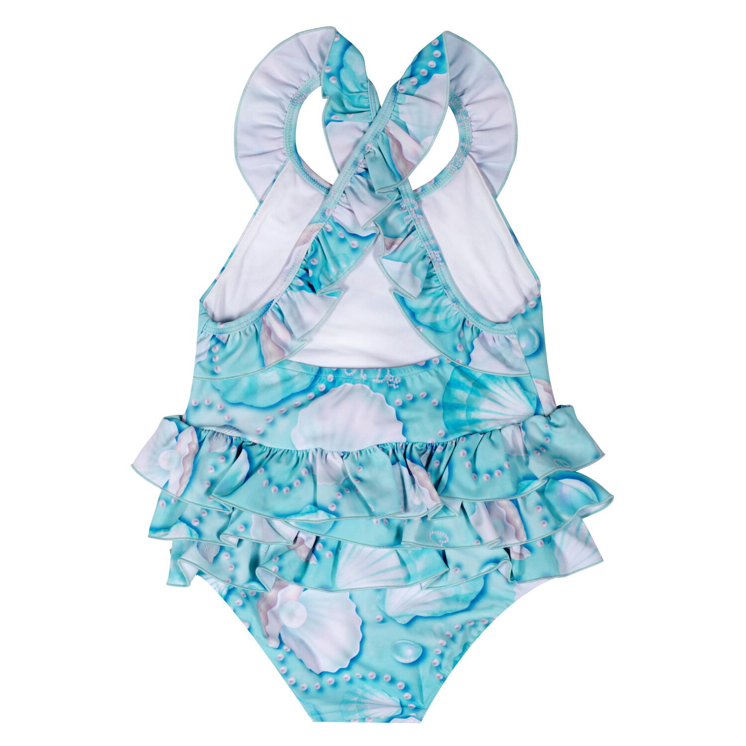 Girls Blue Logo Pearl Swimsuit, 1, hi-res image number null