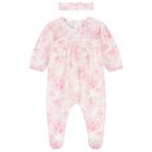 Baby Girls Pink & White Floral Babygrow Set, 1, hi-res