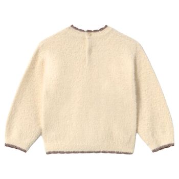 Younger Girls Beige Teddy Bear Sweatshirt