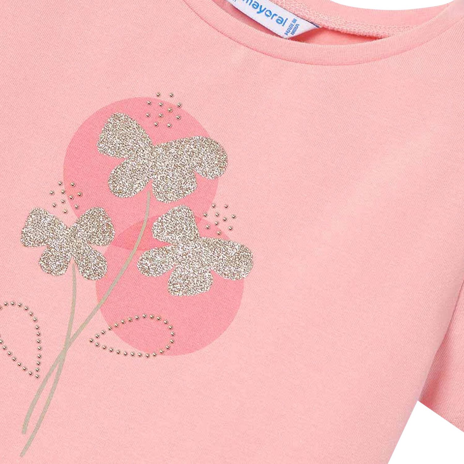 Girls Pink Cotton T-Shirt, 2, hi-res image number null