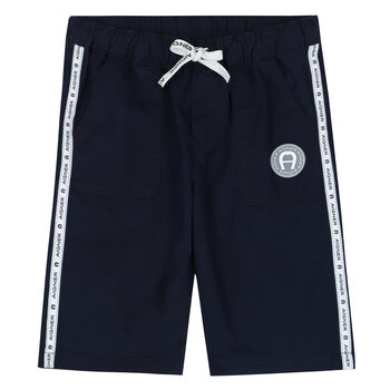 Boys Navy Logo Shorts