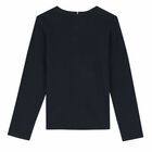 Girls Navy Blue Logo Top, 1, hi-res