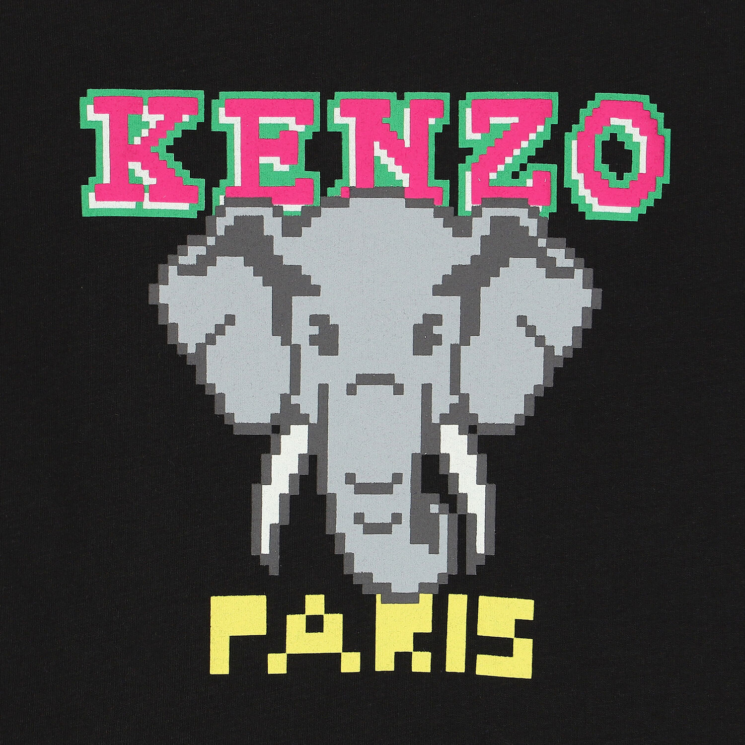 توب بنات بالشعار بأكمام باللون الأسود, 1, hi-res