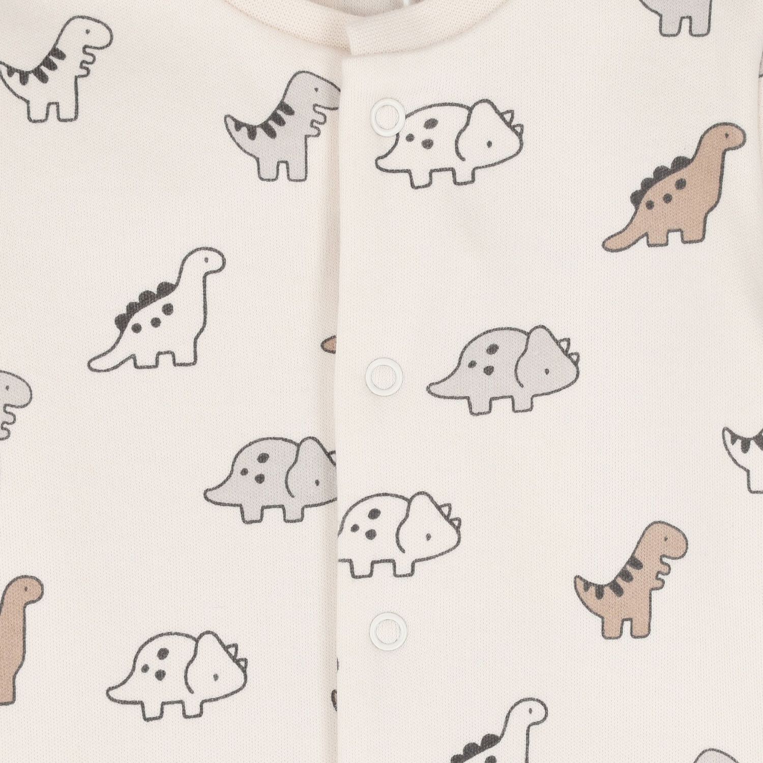 Baby Boys Ivory & Beige Dinosaur Babygrows ( 2-Pack ), 1, hi-res