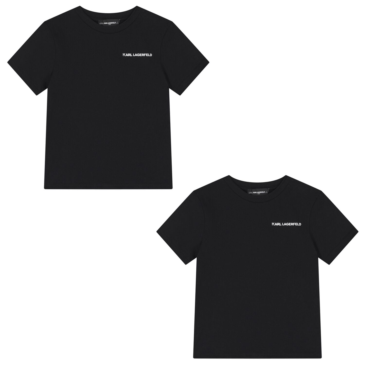 Boys Mini Me Black Logo T-Shirts ( 2 Pack ), 1, hi-res