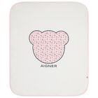Baby Girls White & Pink Teddy Bear Blanket, 3, hi-res