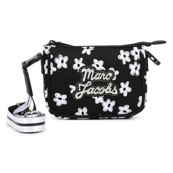 Girls Black Flower Logo Handbag