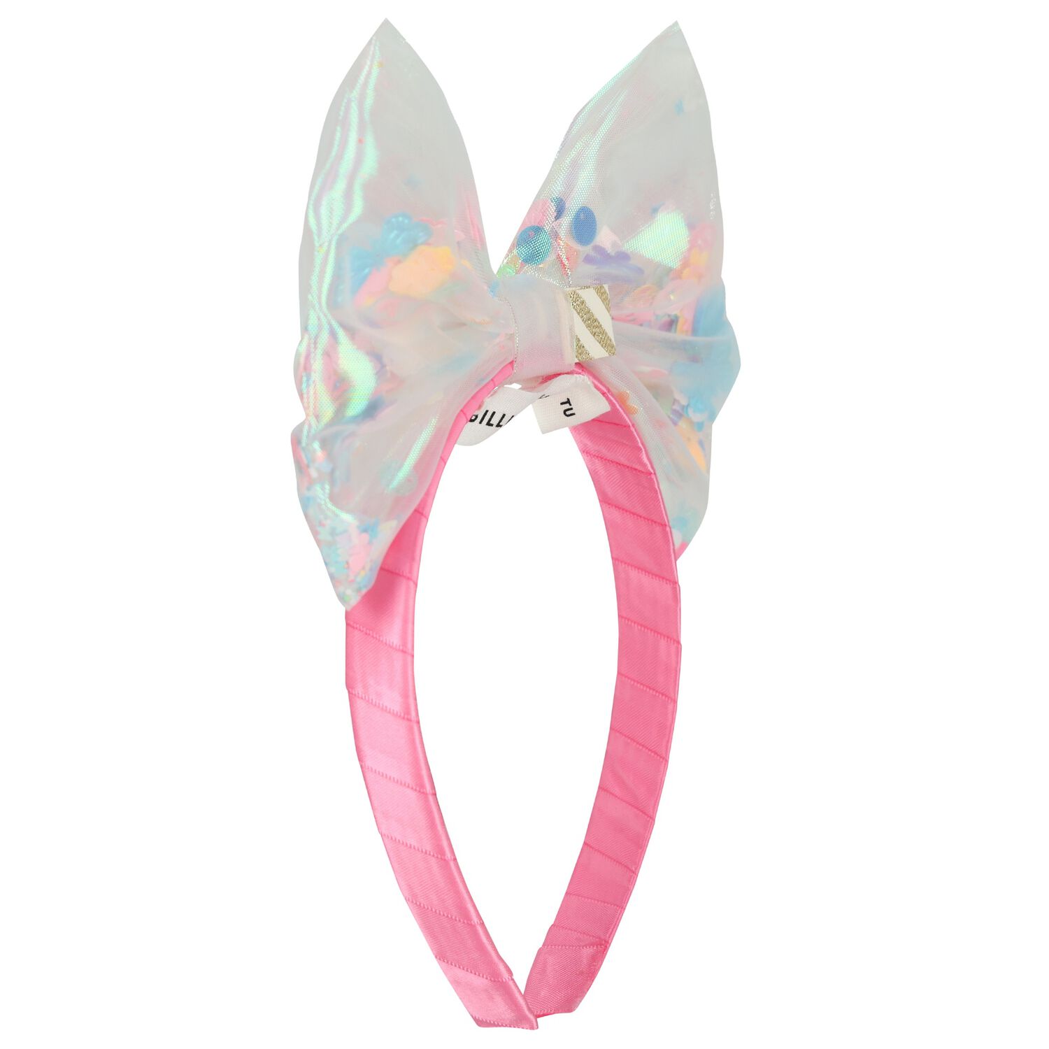 Girls Pink & Ivory Iridescent Headband, 1, hi-res