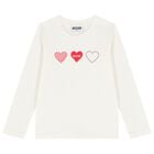 Girls Ivory Logo Long Sleeve Top, 1, hi-res
