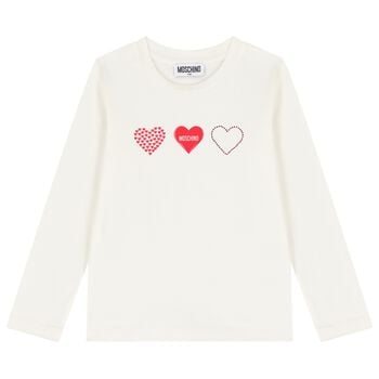 Girls Ivory Logo Long Sleeve Top