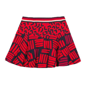 Girls Red & Navy Printed  Skirt