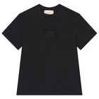 Girls Black Logo T-Shirt, 1, hi-res
