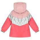 Girls Pink Reversible Hooded Coat, 1, hi-res