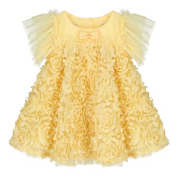 Baby Girls Yellow Ruffled Tulle Dress 
