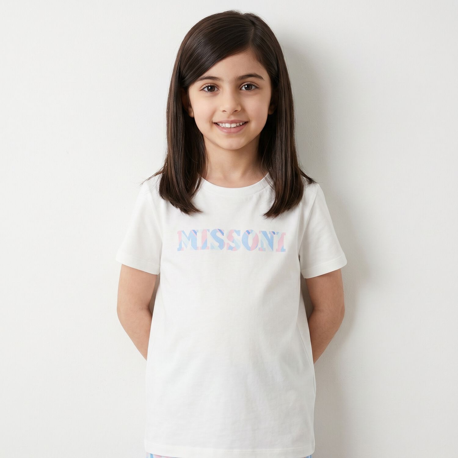 Girls White Logo T-Shirt , 1, hi-res