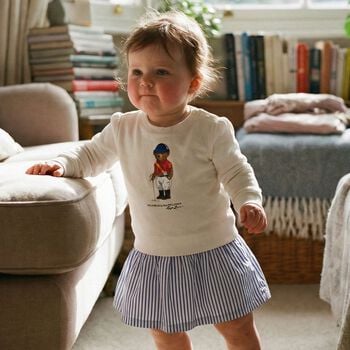 Baby Girls White Polo Bear Dress
