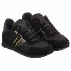 Boys Black & Gold Trainers, 1, hi-res