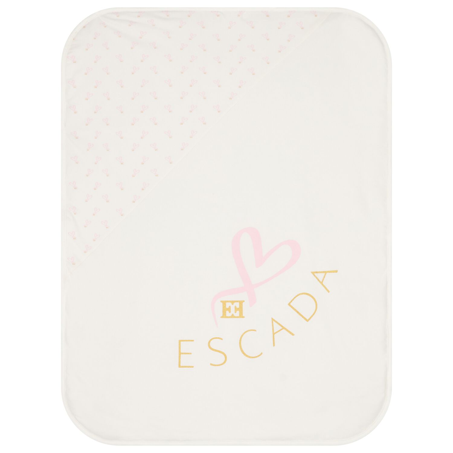 Baby Girls White Logo Heart Blanket, 1, hi-res