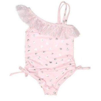 Girls Pink Crown Swimsuit