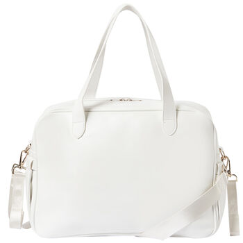 Ivory Faux Leather Baby Changing Bag