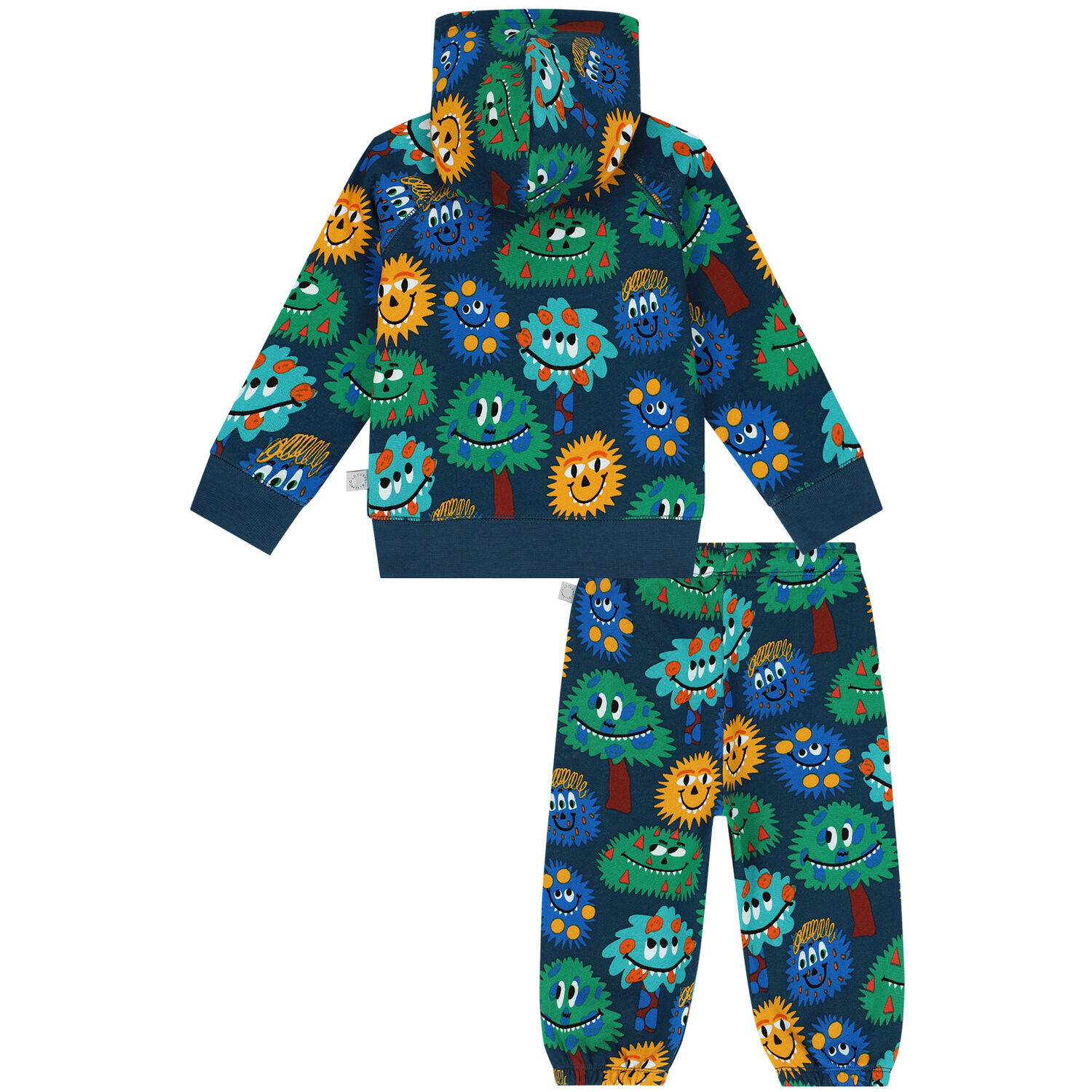Younger Boys Blue Monster Tracksuit, 1, hi-res