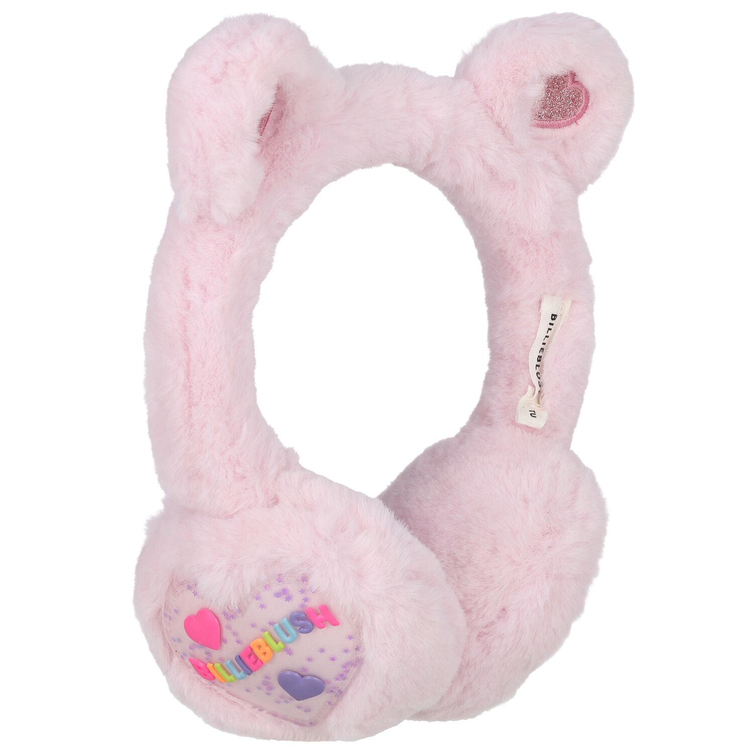 Girls Pink Faux Fur Earmuffs, 1, hi-res