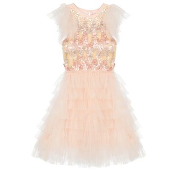 Girls Pink Embellished Dress