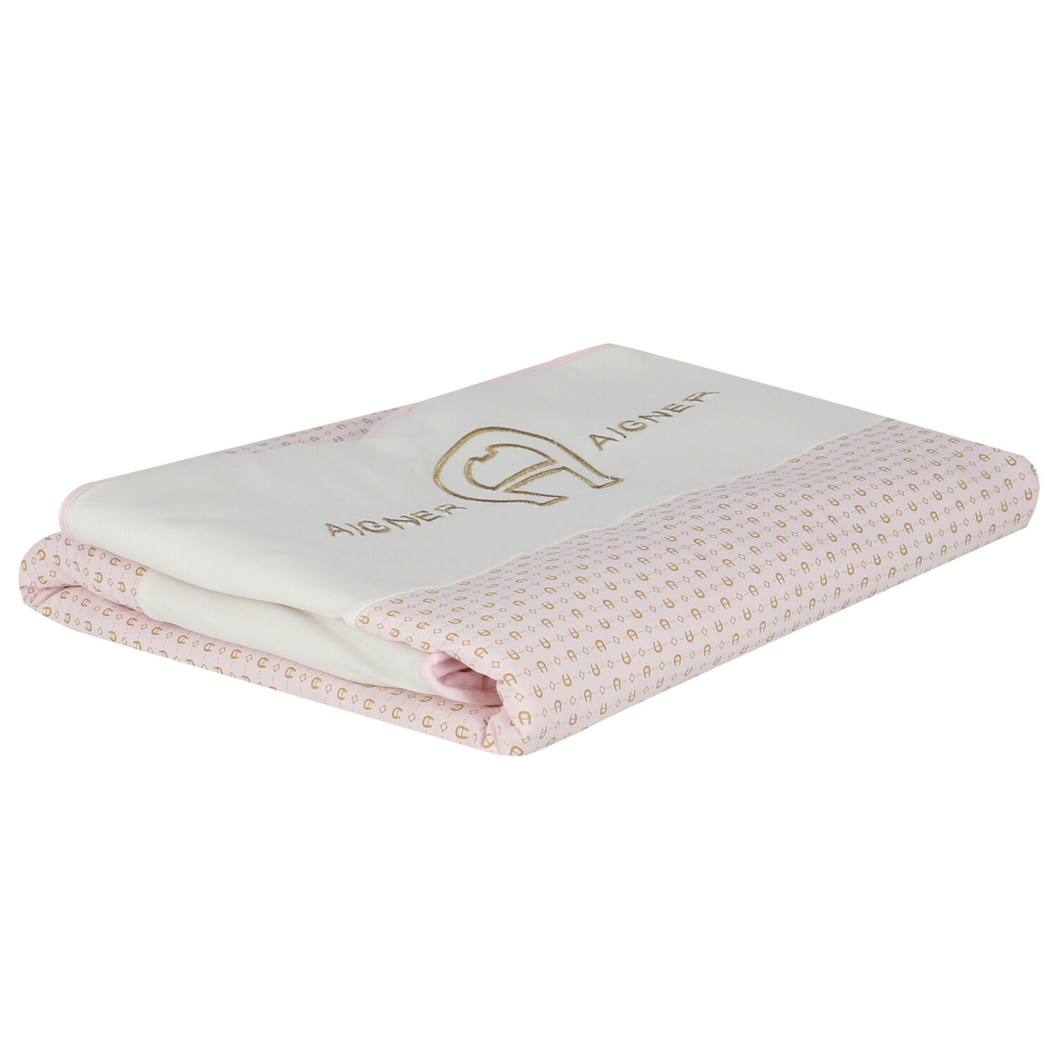Pink, Ivory & Gold Logo Baby Blanket, 3, hi-res image number null