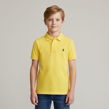 Boys Yellow Logo Polo Shirt, 1 Boys Yellow Logo Polo Shirt