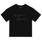 Girls Black Logo T-Shirt, 1, hi-res