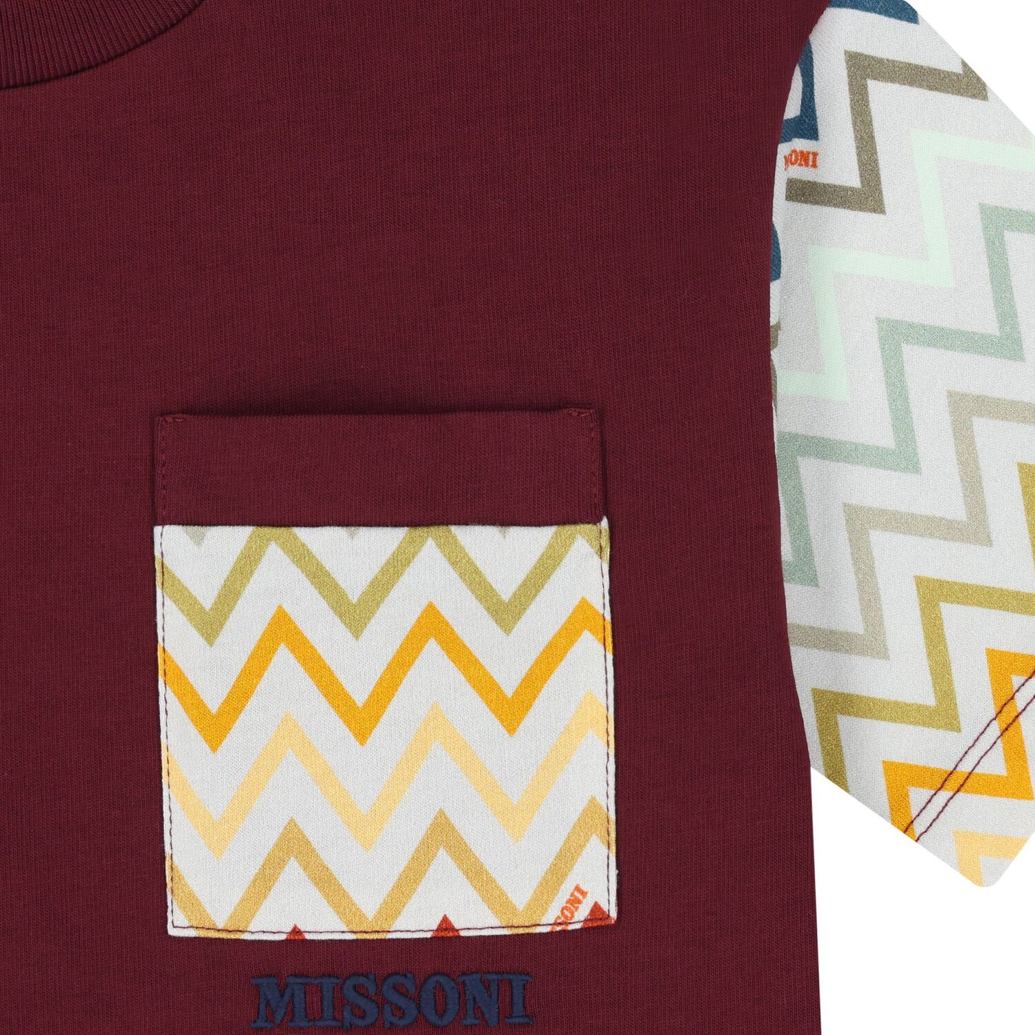 Boys Burgundy Zig Zag Logo T-Shirt, 1, hi-res