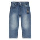 Younger Blue Teddy Bear Logo Denim Jeans, 1, hi-res