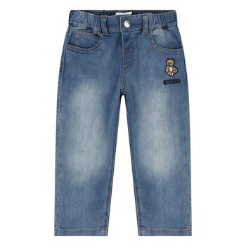 Younger Blue Teddy Bear Logo Denim Jeans