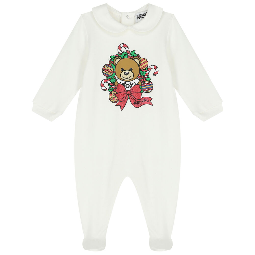 Moschino Kids Teddy Friends Babygrow Mwy037lca60 50209 main image 1