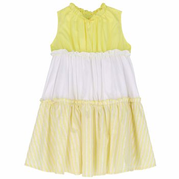 Girls White & Yellow Dress