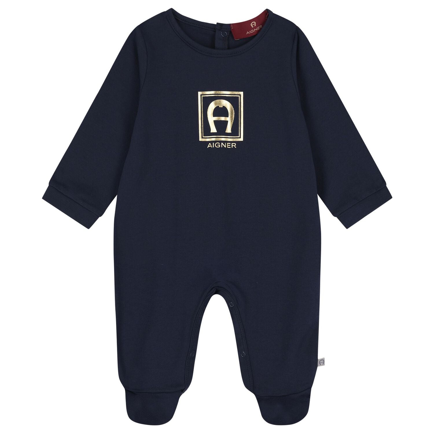 Baby Boys Navy Blue & Gold Babygrow Gift Set , 2, hi-res