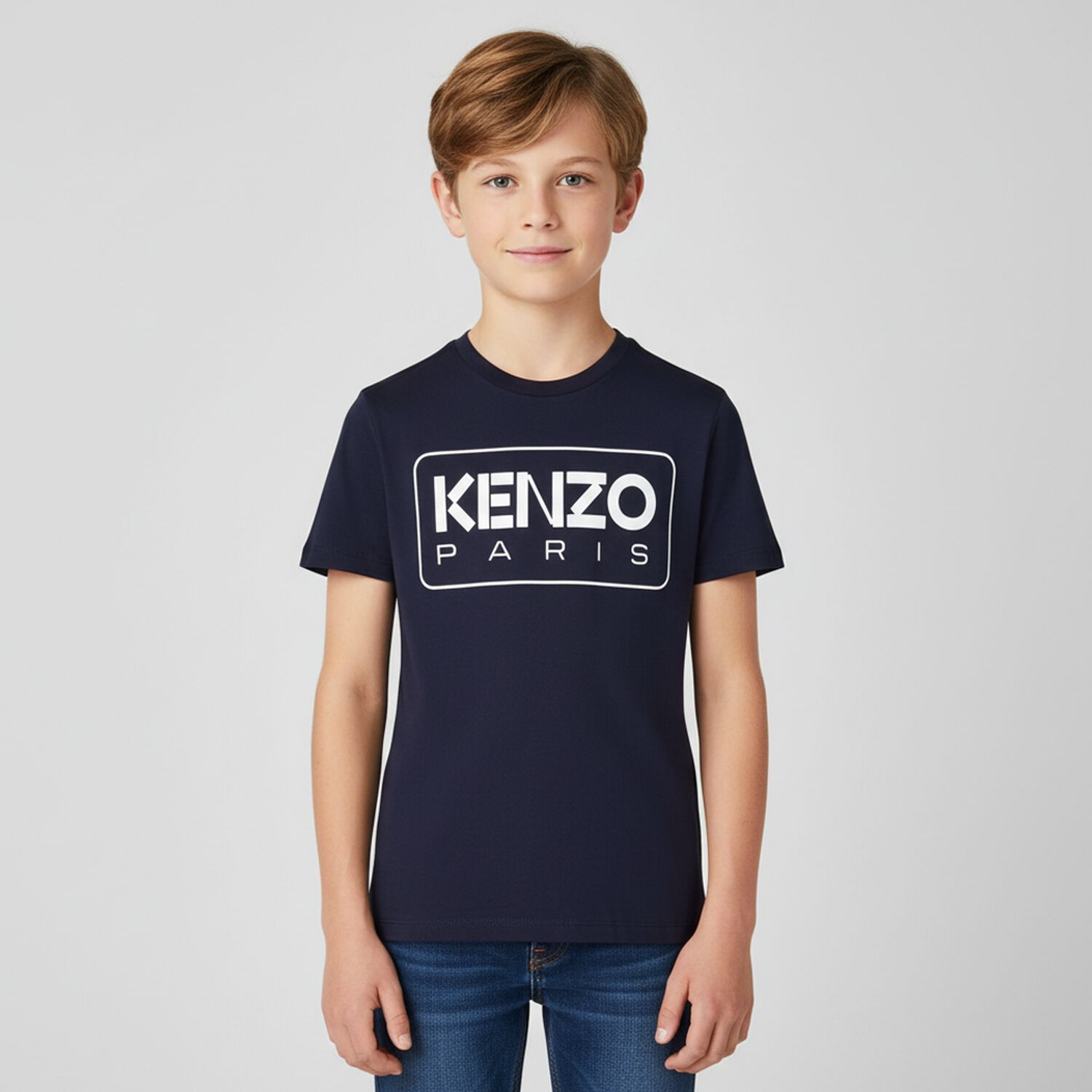 Boys Navy Blue Logo T-Shirt, 2, hi-res