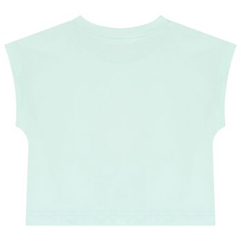 Girls Green Sequinned Sun T-Shirt