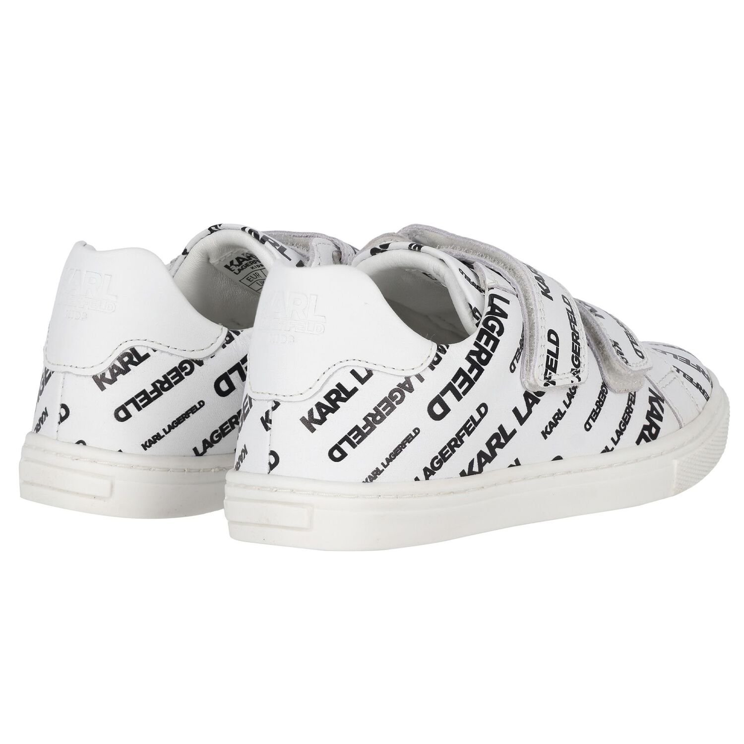 Boys White Logo Trainers, 1, hi-res