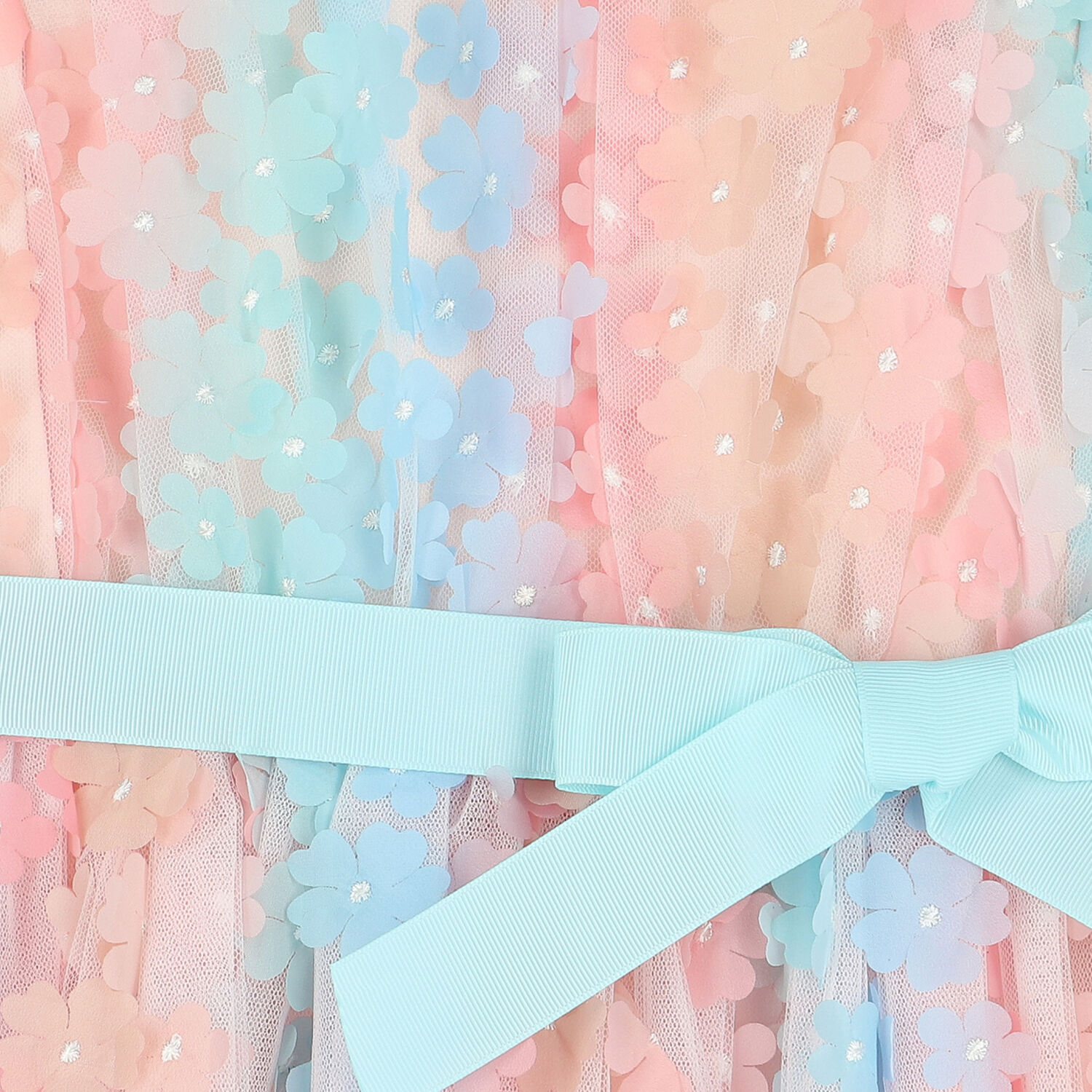 Girls Rainbow Floral Tulle Dress, 1, hi-res image number null