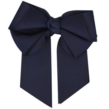 Girls Navy Blue Ribbon Bow Hair Clip