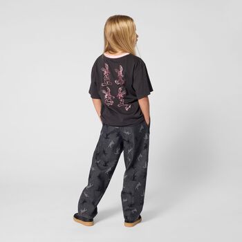 Girls Black Bunny Logo T-Shirt