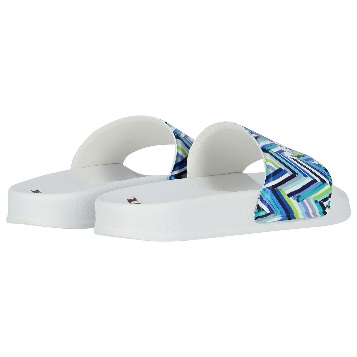 Blue & White Zigzag Striped Sliders, 1, hi-res image number null