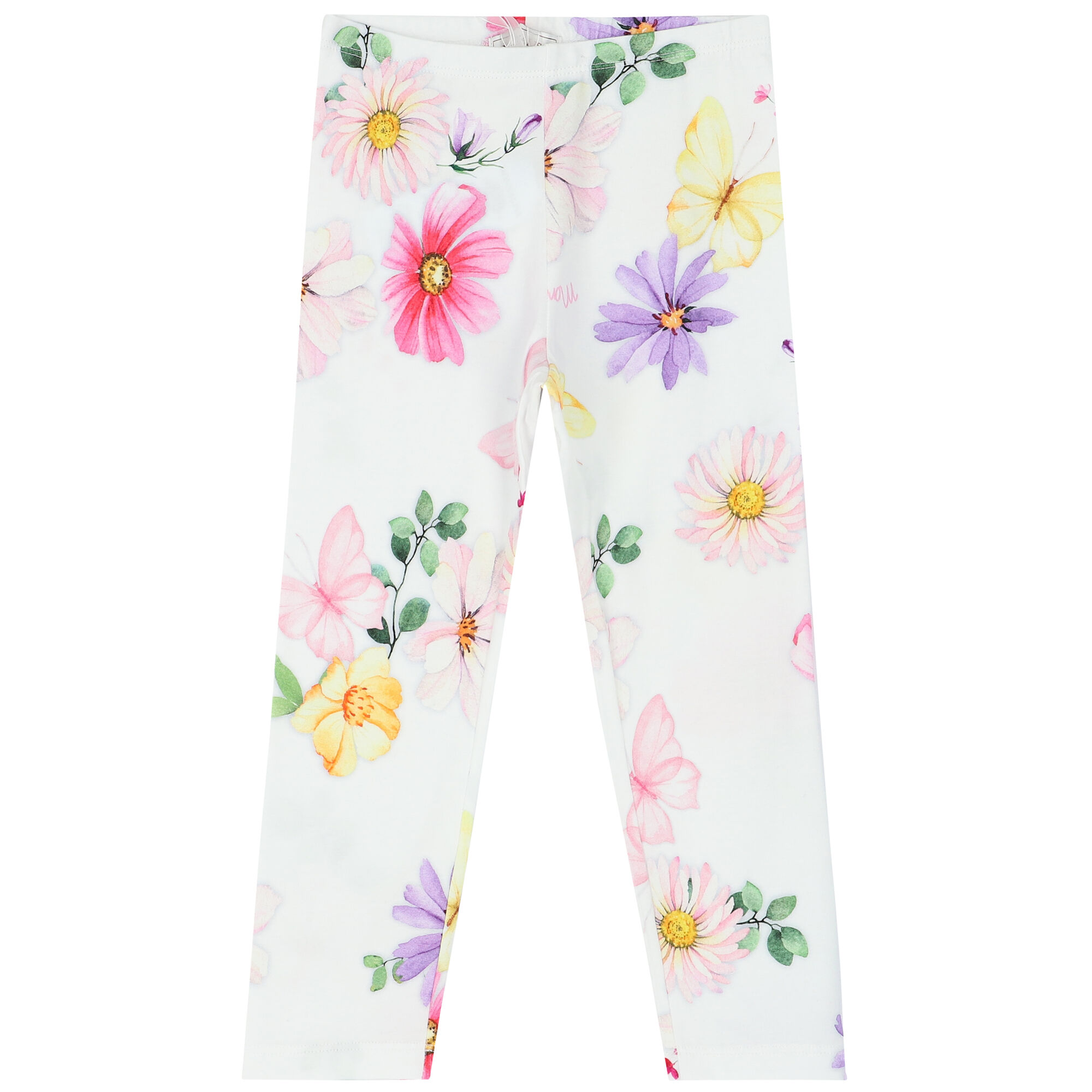 Monnalisa Girls White Floral Leggings Junior Couture USA