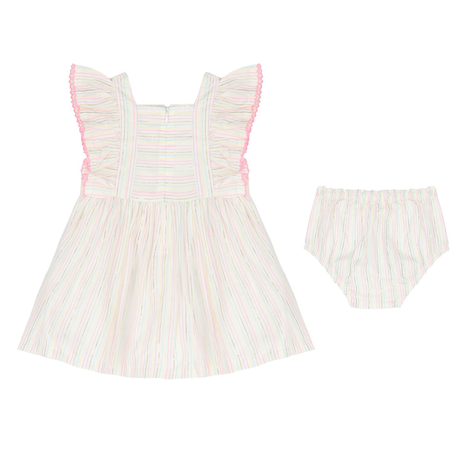 طقم فستان بنات باللون الأبيض , 1, hi-res