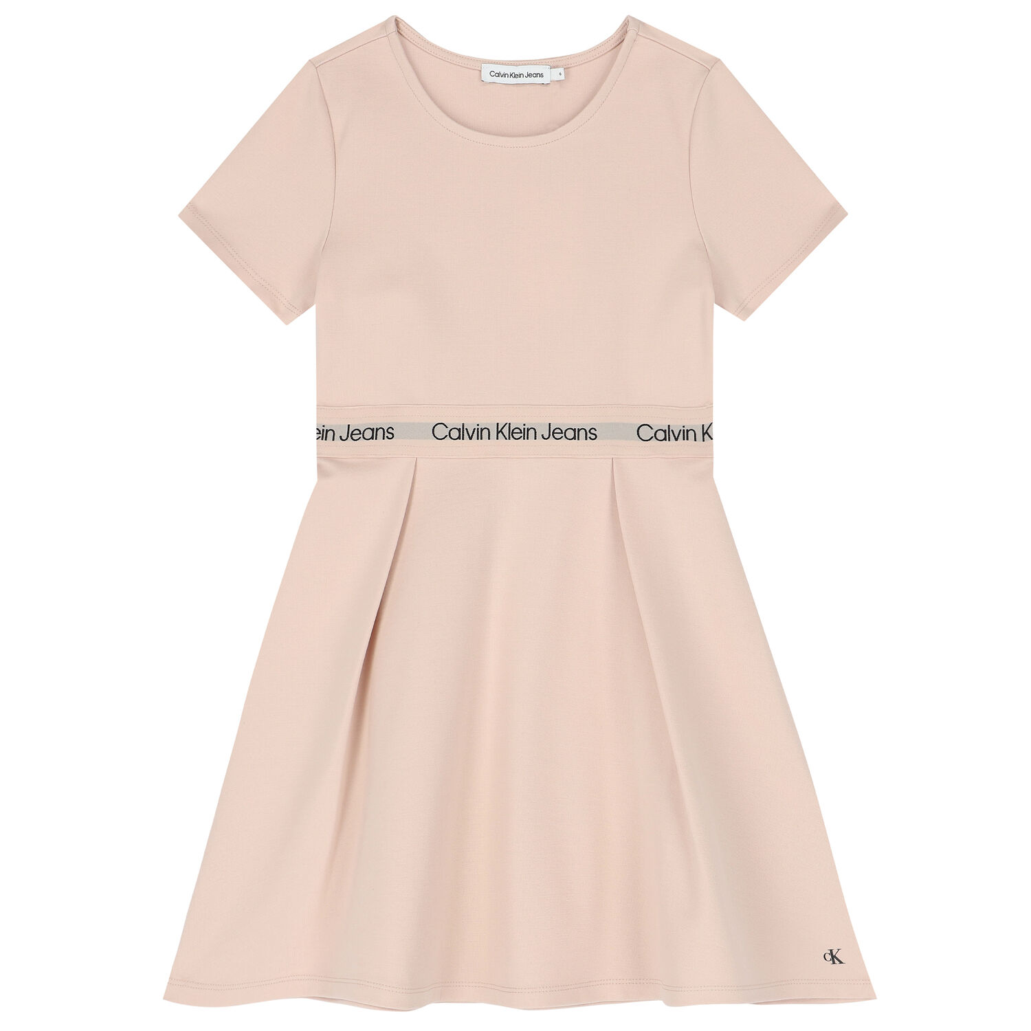 Calvin Klein Girls Beige Logo Dress | Junior Couture